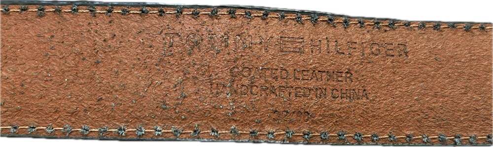 Tommy Hilfiger Men's Brown Leather Casual Belt Contrast Stitching Western Office - Picture 9 of 11